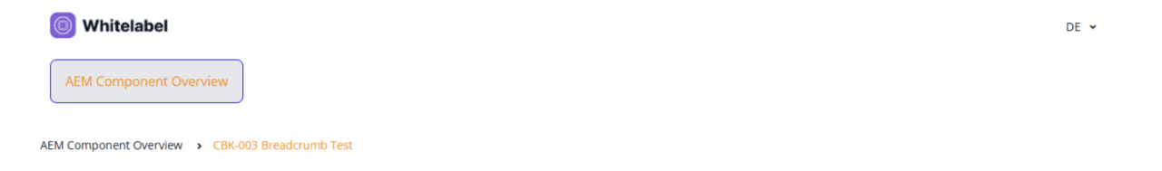 Breadcrumb-Komponente mit verkürzter Breadcrumb als Beispiel
