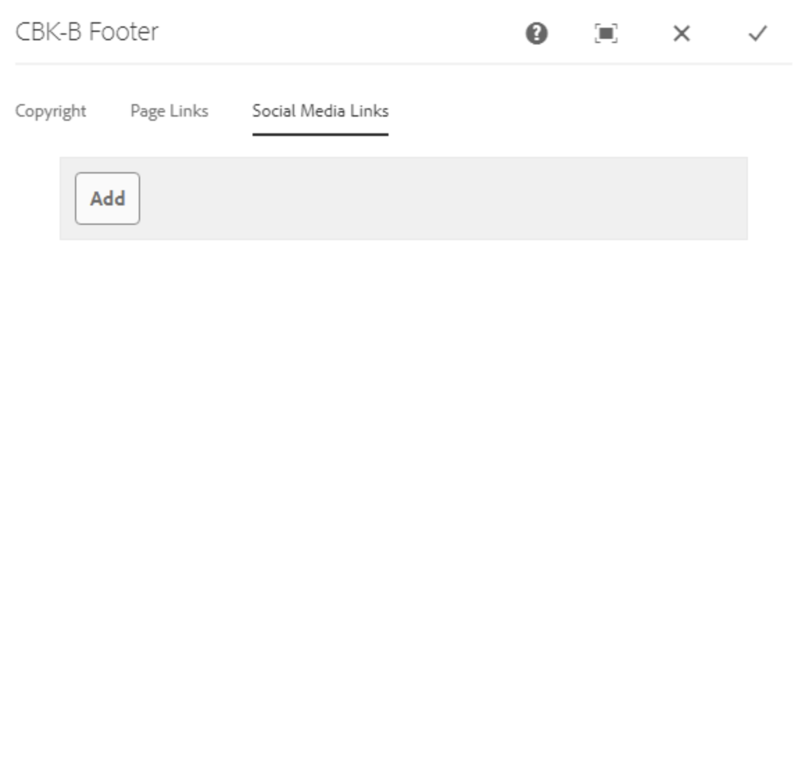 Footer-Komponente mit Social Media Links-Feld 