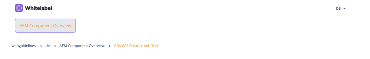 Beispielhaft Breadcrumb Komponente mit allen Leveln