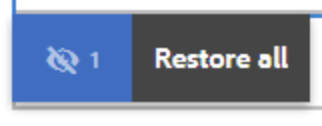 Markiertes ausgeblendetes Augensymbol bisher versteckter Elemente mit nebenstehender Befehlsfläche Restore All zur Wiederherstellung